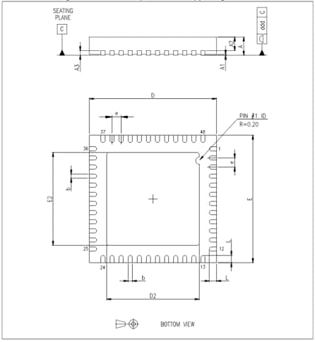 기계 도면 - STMicroelectronics ST7580 다중 모드 전력선 SoC 장치